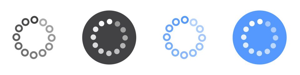 Loading icon Flat art in black and white isolated