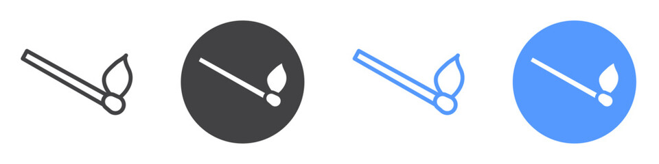 Matches icon Flat art in black and white isolated