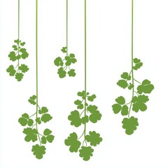 Fototapeta premium Isolated Spinach Bunch Silhouette on White Background, flat design illustration