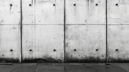 Weathered Concrete Wall with a Blackened Base