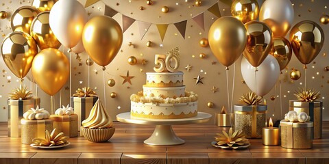 Celebrating Fifty Years: Golden Jubilee Decorations, Cake, Balloons, and Festive Celebrations Themes
