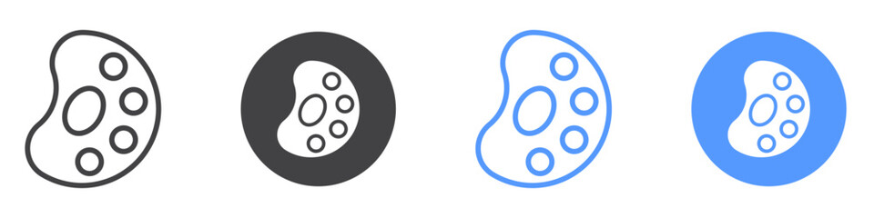 Palette icon Flat art in black and white isolated