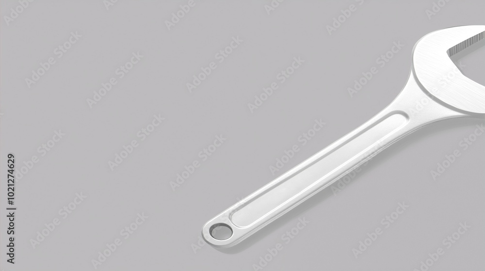 Poster adjustable wrench close-up - flat design illustration for tools diy projects and mechanical work in 