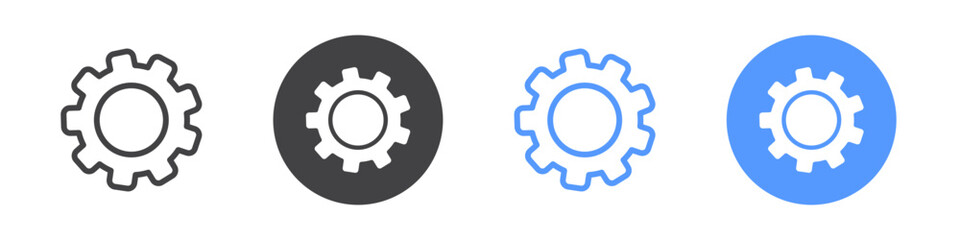 Settings icon Flat art in black and white isolated