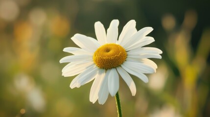 Fototapeta premium Close-Up of a Delicate White Daisy Flower in a Field