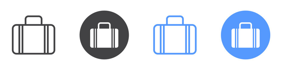Suitcase icon Flat art in black and white isolated