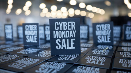 Cyber Monday sale message banner poster social media post design for advertising