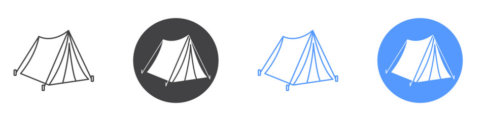 Tent icon Flat art in black and white isolated