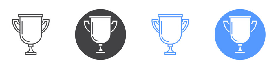 Trophy icon Flat art in black and white isolated
