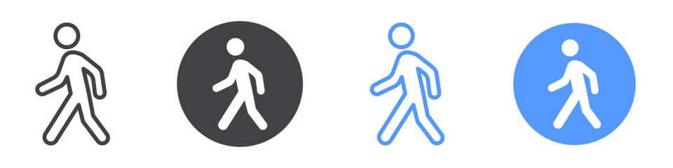 Walk icon Flat art in black and white isolated