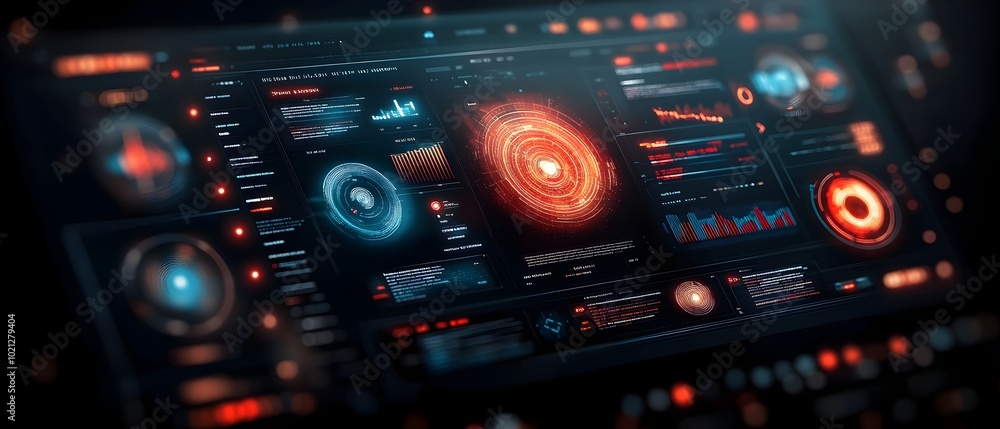 Poster futuristic dashboard advanced computer systems and generative capabilities blend to present a striki
