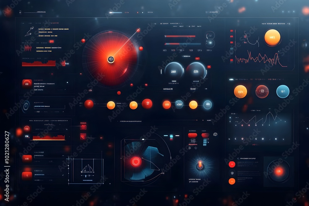 Poster Alluring digital data design with elegant and modern user interface layout