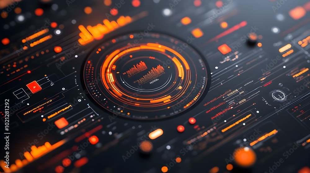 Poster mesmerizing digital data presentation featuring a sleek futuristic user interface and an immersive h