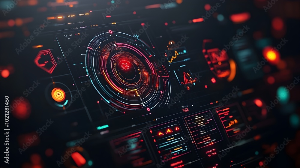 Poster streamlined digital data presentation with a sleek minimalist and futuristic graphical user interfac