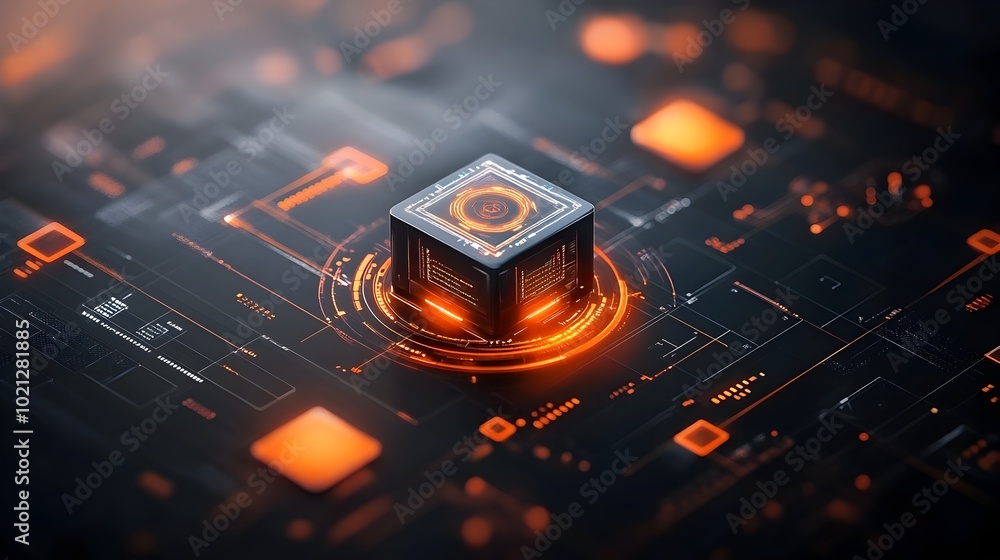 Poster mesmerizing futuristic user interface design featuring sleek holographic projections luminescent con