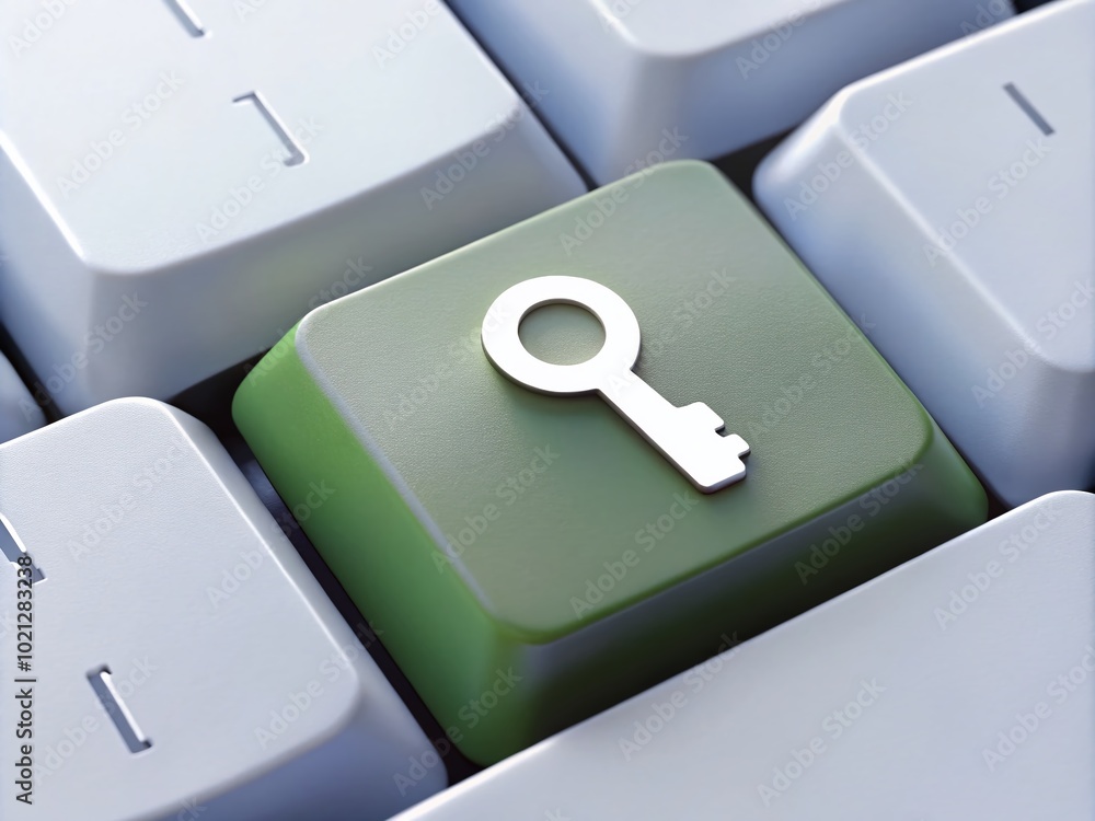 Poster close-up of a keyboard backspace key isolated on a white background for digital and tech themes