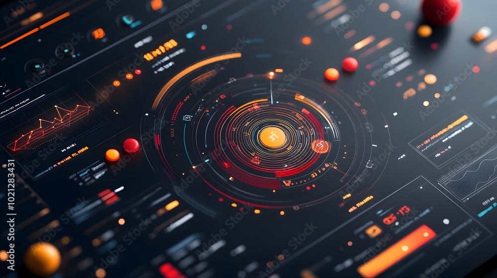 Poster mesmerizing digital data presentation featuring a sleek futuristic user interface and an immersive h