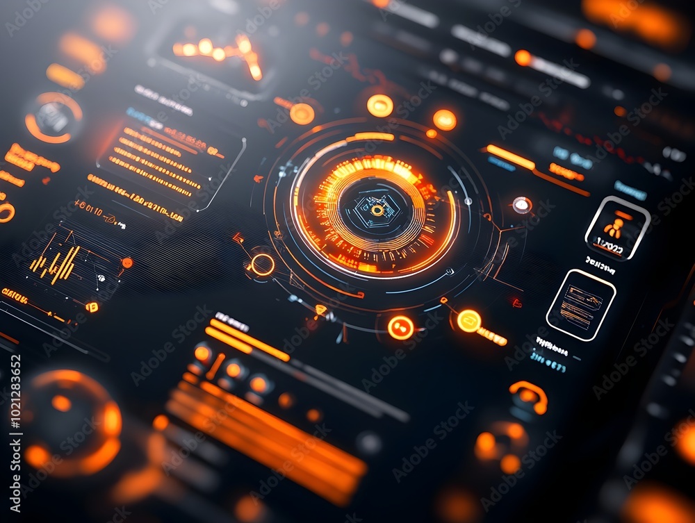 Poster immersive futuristic data visualization with clean sleek ui design advanced hud elements and cinemat