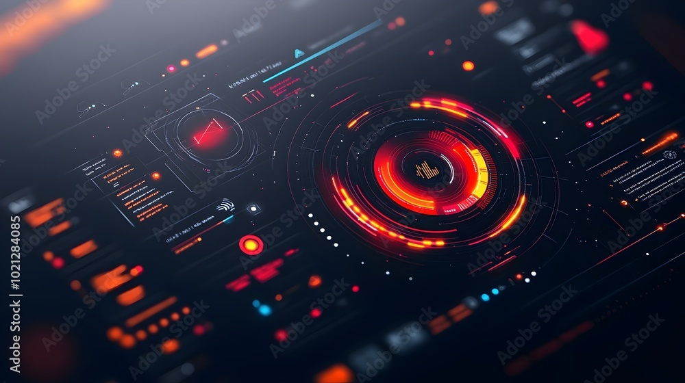 Poster captivating digital data visualization with a futuristic aesthetic engaging hud and gui elements for