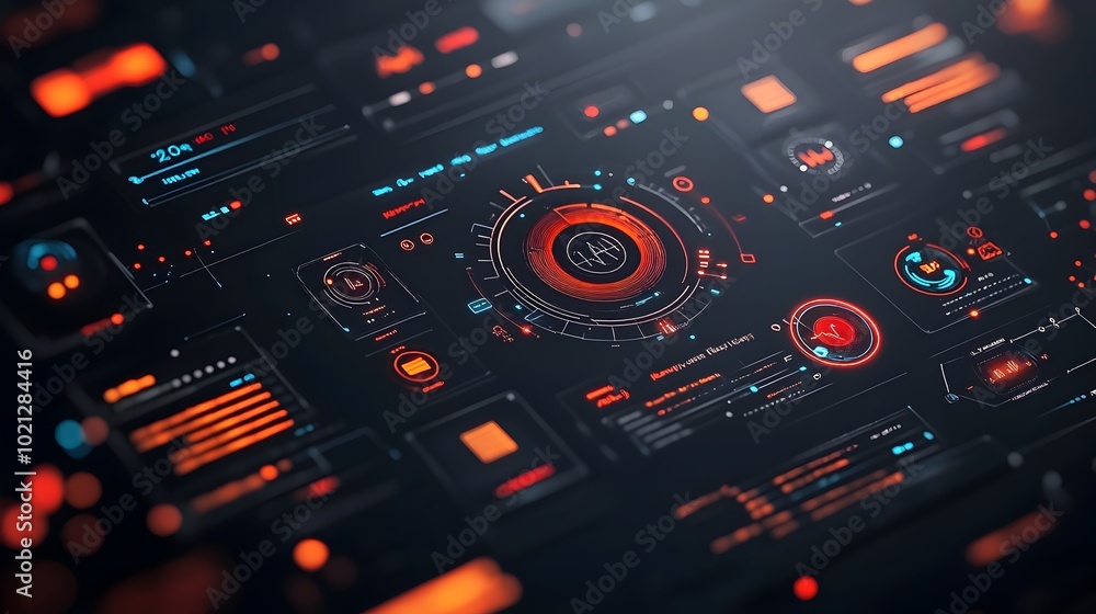 Poster innovative digital data visualization with dynamic and futuristic user interface design engaging hud