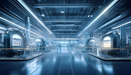 明亮先进的现代化数字工厂设备