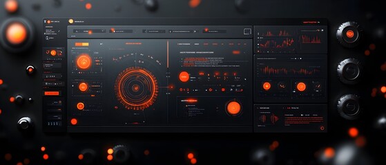 Streamlined and intuitive software user experience with a high tech style featuring dynamic heads up display with interactive data visualizations