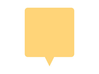 ミニマルな正方形吹き出し：角丸下中央黄色