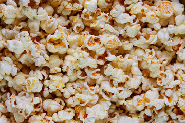 Pop corn full frame background detailed top view