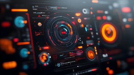 Futuristic digital data presentation with sleek modern user interface immersive heads up display and game ready GUI elements on a clean technology inspired backdrop