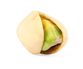 One tasty pistachio nut isolated on white