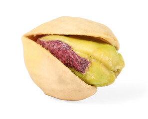 One tasty pistachio nut isolated on white
