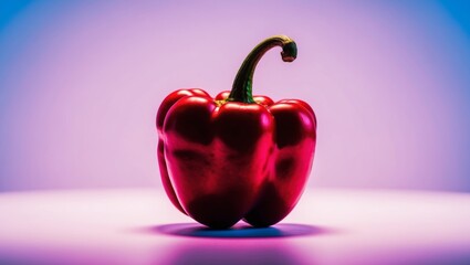 Red Chili Peppers On Blue Background With Copy Space.