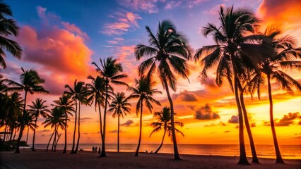 sunset on the beach