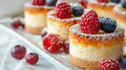 Mini Cheesecakes with Raspberries and Blueberries - Delicious Dessert