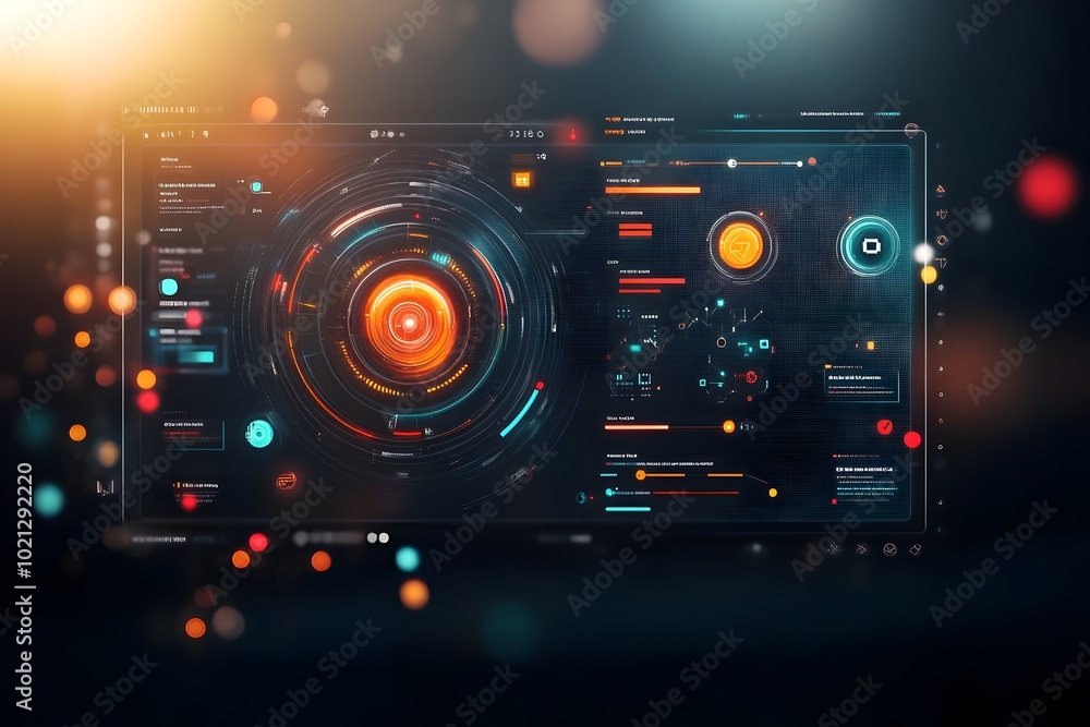 Poster captivating heads up display and elegant graphical user interface design highlighting cutting edge f