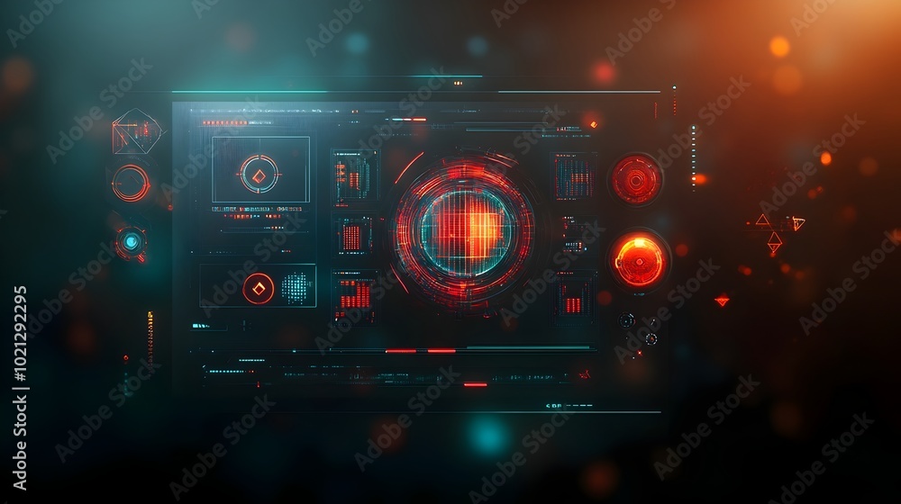 Poster innovative game background design featuring a generative ai powered digital data display a futuristi