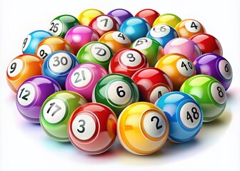 Colorful Bingo Balls Clip Art for Games, Lottery, and Entertainment Themes in Vector Format