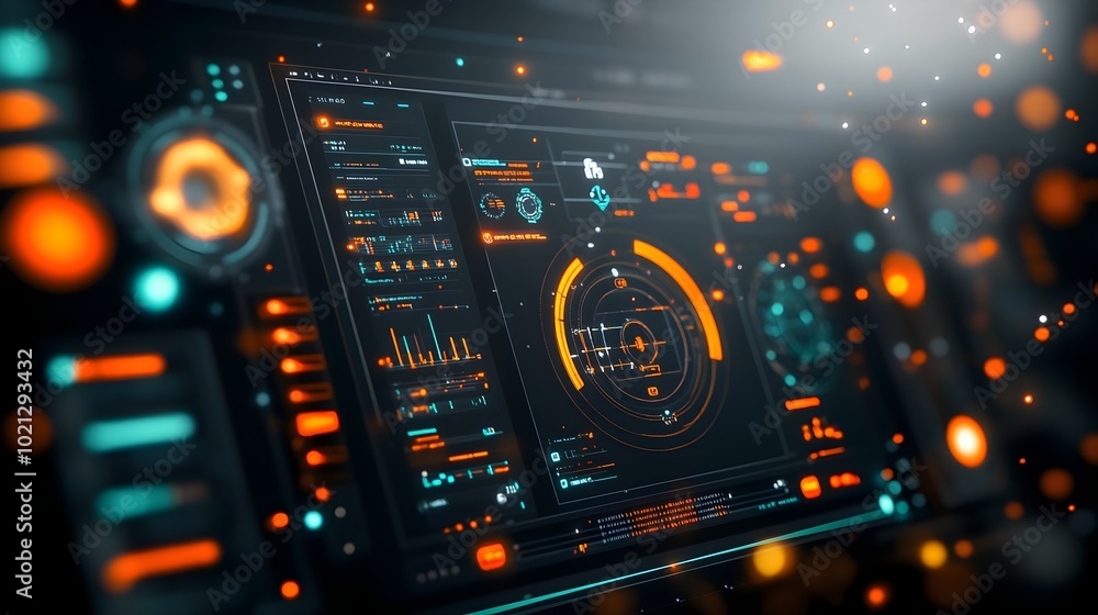 Poster captivating digital data presentation with futuristic ui elements immersive heads up display and sle