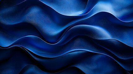 Obraz premium Abstract Blue Wavy Background - Digital Art