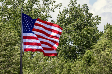 american flag in the wind