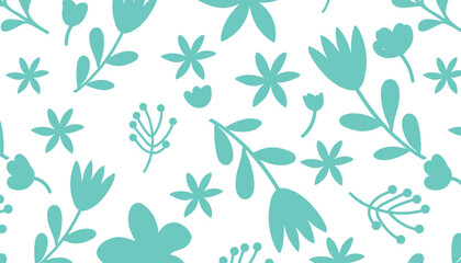 Pattern of botanical elements, Vector illustration seamless pattern white and blue.Dedign for banners, wallpaper, posters, websites, online shopping and creative idea,eps 10.