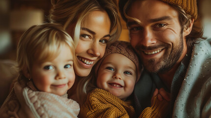 Obraz premium Joyful Family Portrait. Smiling Faces of a Happy Family