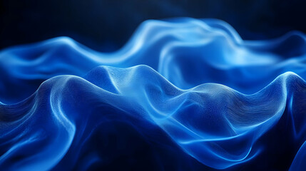 Obraz premium Abstract Blue Wavy 3D Background - Digital Art, Graphic Design, Abstract, Blue, 3D