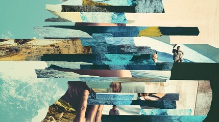 pop collage illustration Abstract creative retro but contemporary pop art collage concept Generative AI