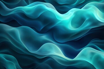 Obraz premium Abstract Blue and Green Wavy Pattern with Light and Dark Tones