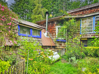 Whimsical construction of buildings in the Pacific Northwest
