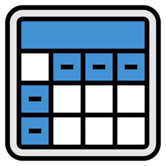 Table Grid Icon For Design Element