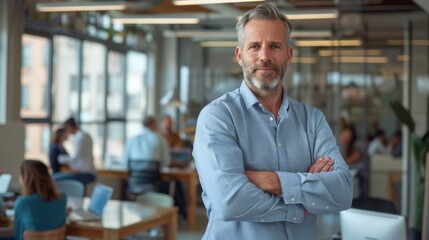 Fototapeta premium Confident Businessman in Modern Office Setting
