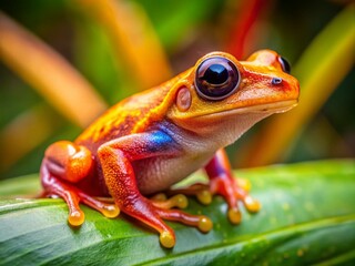 Obraz premium Coqui Frog of Puerto Rico: A Symbol of Nature's Beauty and Sound in Tropical Rainforests