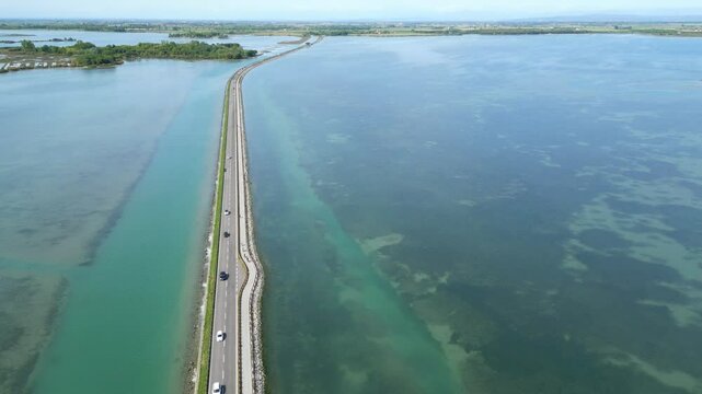 Grado Lagoon seen from above. Between waters, islands and uncontaminated nature